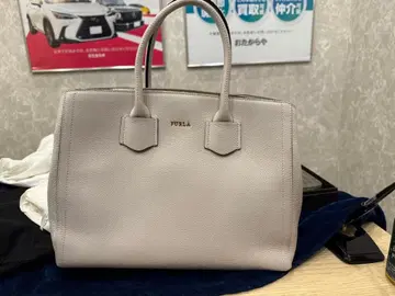 FURLA 가죽 토트백 라이트 그레이