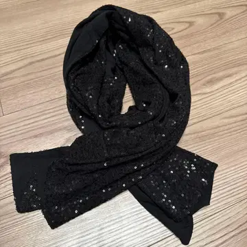 DKNY 블랙 스팽글 스톨 O/S