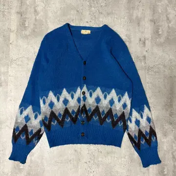 SEARS Kingsway 60s 70s 모헤어 아가일 가디건