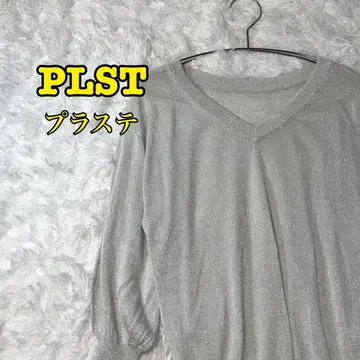 PLST 플라스테 돌먼 슬리브 니트 라메 믹스 래글런 소매