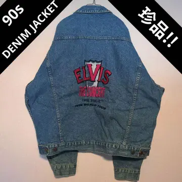 [ 진품 ] 90s 데님 자켓 ELVIS 자수