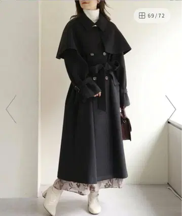 NICE CLAUP 블랙 롱 코트
