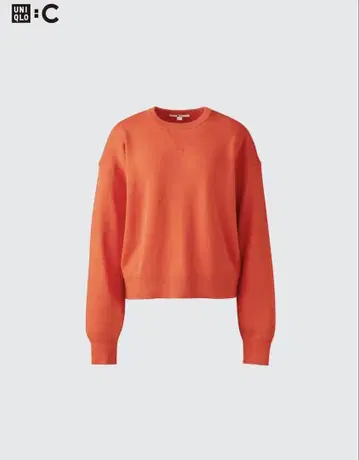 UNIQLO 스무스 코튼 크루넥 스웨터 M 오렌지