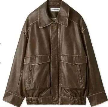 LILY BROWN 빈티지 가죽 블루종 브라운