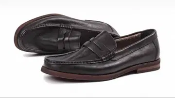 Howar Wilf 빈티지 블랙 로퍼 천연 가죽