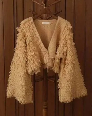 euw loop knit cardigan beige