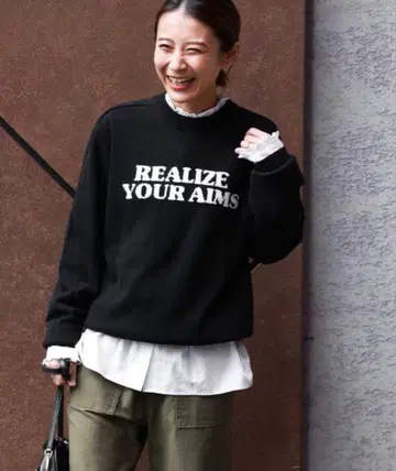 journal standard relume 로고 니트 블랙