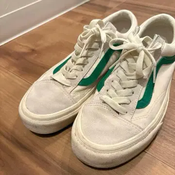 Vans 올드스쿨 화이트/그린 스웨이드 스니커즈 26.0cm