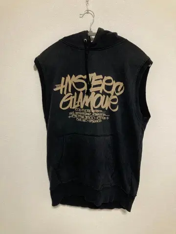 [레어] HYSTERIC GLAMOUR 슬리브리스 후드티 H택 블랙