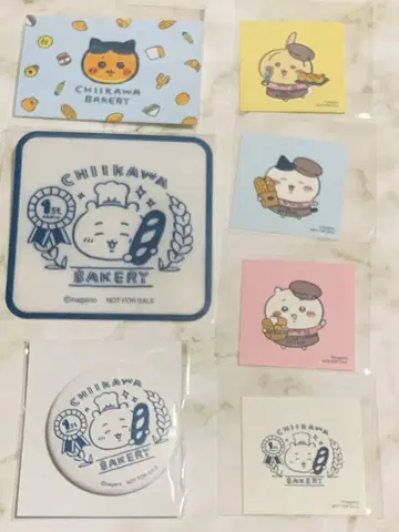 치이카와 베이커리 1주년 특전 캔뱃지 스티커 코스터