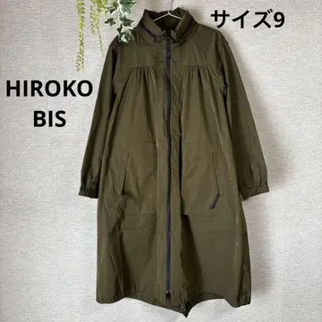 HIROKO BIS 에프 디자인 올리브색 롱 코트 사이즈 9