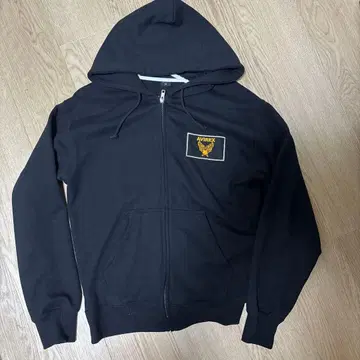 AVIREX 블랙 후드 부착 후드티 M