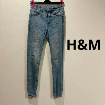 H&M 스키니 데님 라이트 블루 EUR 32 여성용 심플
