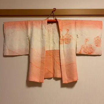 오렌지와 화이트 리 겉옷 순수 실크