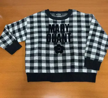 MARY QUANT 체크 니트 스웨터 M