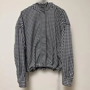 NICE CLAUP 후드 부착 깅엄 체크 점퍼