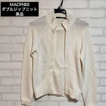[ 새상품급 ] MACPHEE 투모로우랜드 긴팔 더블 지퍼 니트 스웨터