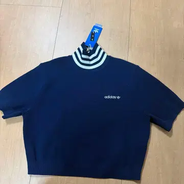 adidas 네이비 스트라이프 하이넥 저지