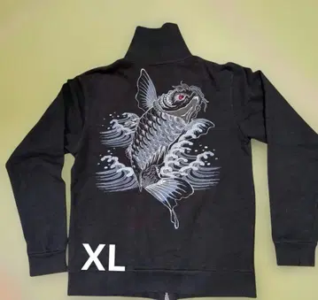 사토리 SATORI 잉어 자수 블랙 집업 후드티