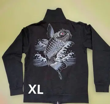 사토리 SATORI 잉어 자수 블랙 집업 후드티