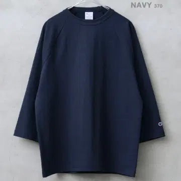 Champion 3/4 슬리브 래글런 T셔츠 네이비