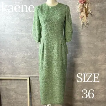 미사용 새상품 kaene 숏 자카드 드레스 원피스 민트 36