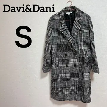 Davi&Dani [ S ] 체크 무늬 더블 브레스트 코트