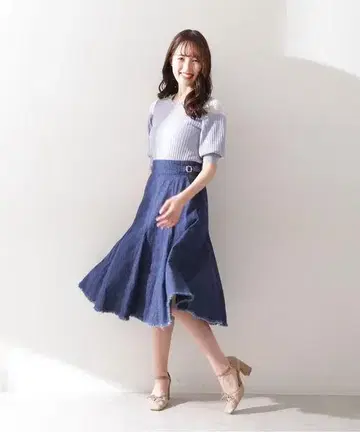 [ JILL BY JILLSTUART ] 데님 플레어 스커트
