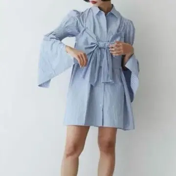 jouetie 리본 뷔스티에 레이어드 튜닉 셔츠