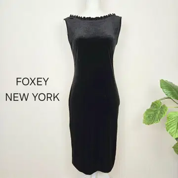 FOXEY NEW YORK 폭시 롱 원피스 벨로아 타이트