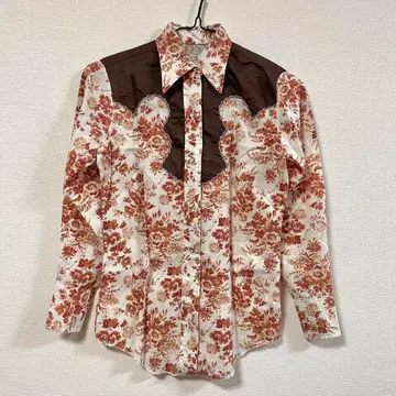 H BAR C 70s USA제 꽃무늬 웨스턴 셔츠 / 빈티지