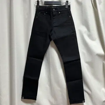 미사용 질 샌더 셀비지 스트레이트 청바지 UNIQLO 블랙 사이즈 21