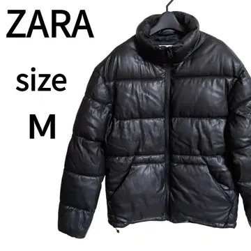 ZARA 자라 다운 자켓 인조 가죽 퍼프 자켓 남성용 M