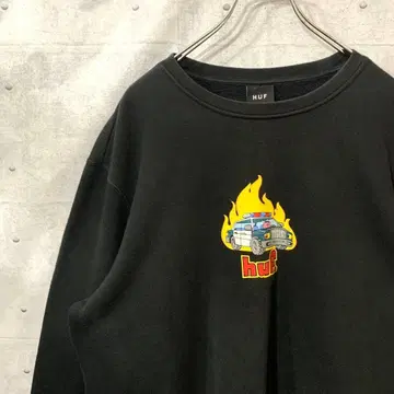 huf 하프 맨투맨 트레이닝복 블랙 XL 올드 스케이트