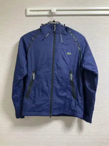 Lacoste 후드 부착 네이비 나일론 자켓