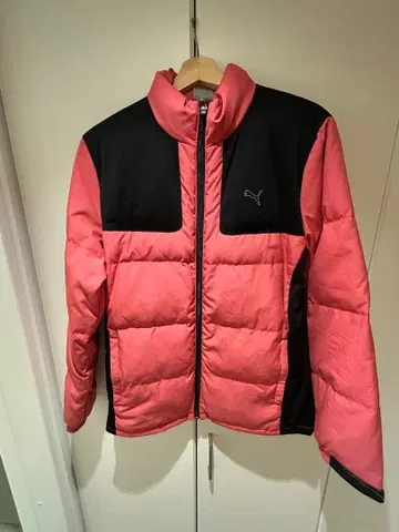PUMA 핑크 블랙 다운 자켓 L 사이즈