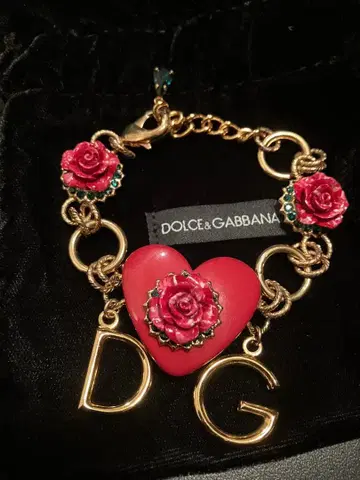 돌체앤가바나 팔찌 하트 장미 골드