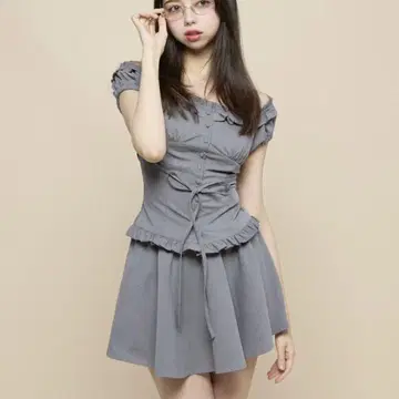 ANDMARY Matilda 프릴 세트업 그레이