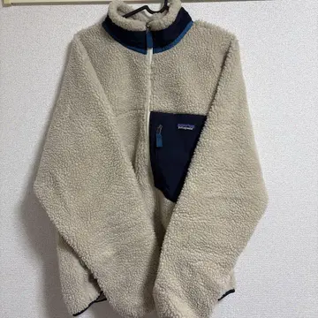 patagonia 플리스 자켓 L 크림색/네이비