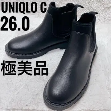 UNIQLO 사이드 고어 부츠 26.0cm 블랙 남성용 천연 가죽
