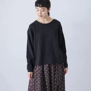 카구레 테이프얀 보트넥 니트