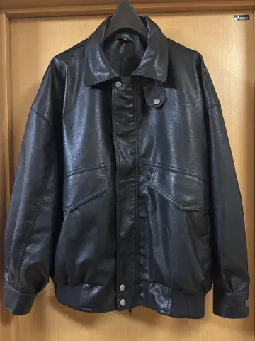 [ CLEL ] 빈티지 디자인 인조 가죽 블루종 XS