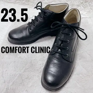 COMFORT CLINIC 가죽 신발 블랙 레이스업 통굽 23.5cm