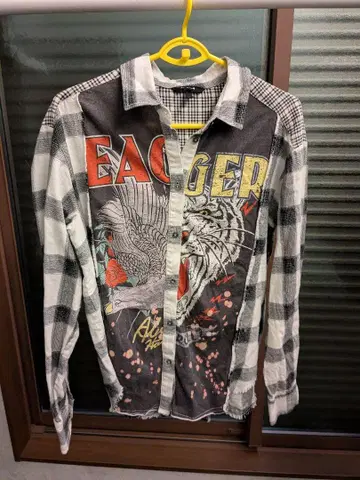 데시구알 Desigual 체크 패치워크 셔츠 S 사이즈 레어 중고