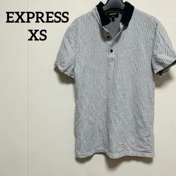 EXPRESS 기하학 패턴 피케 셔츠 XS