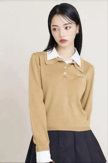 eimy istoire 더블 컬러 디자인 니트 베이지