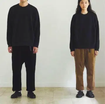 MUJILABO 코듀로이 이지 와이드 크롭 팬츠 블랙 M