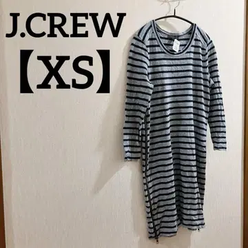 J.CREW [ XS ] 보더 긴팔 원피스 파랑 블루