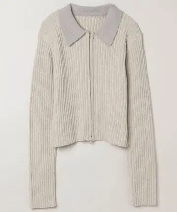 JEANASIS 7G 플레이팅 립 ZIP 가디건
