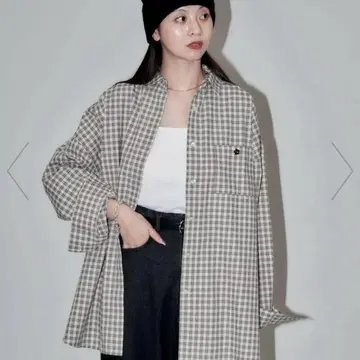 MARY QUANT 체크 무늬 캐주얼 셔츠 프리 사이즈